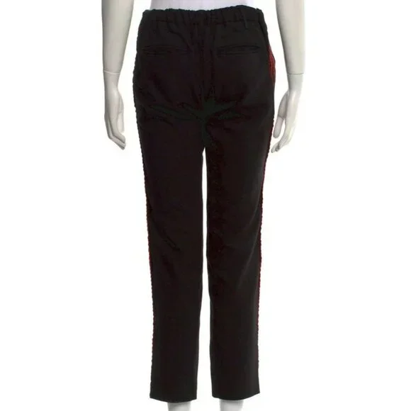 Zadig & Voltaire Pants 36 Black Grosgrain Trim Low-Rise Straight Leg - Picture 3 of 7